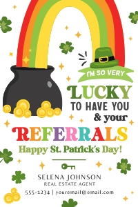 Lucky to have your referrals St. Patrick's day Gift Tag - TG139: Lucky to have your referrals St. Patrick's day Gift Tag - TG139
