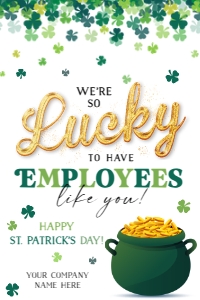 Lucky to have Employees Like You St. Patrick's day Gift Tag - TG141: Lucky to have Employees Like You St. Patrick's day Gift Tag - TG141