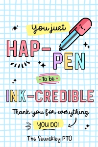 Hap-pen To Be Very Ink-credible Printable Gift Tag - TG157 design preview