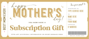 Subscription Gift Voucher Mother's Day Ed. - #165 MD GT: Subscription Gift Voucher Mother's Day Ed. - #165 MD GT