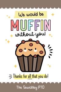Muffin without you Gift Tag - TG159: Muffin without you Gift Tag - TG159