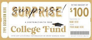 College Fund Gift Voucher - #166 GT design preview