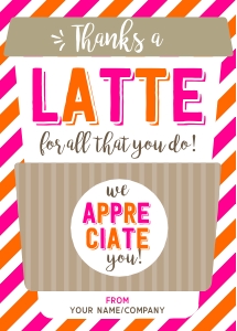 Thanks a Latte Coffee Gift Card Holder - X031: Thanks a Latte Coffee Gift Card Holder - X031