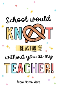 Pretzel Teacher Appreciation Printable Tag - TG162 design preview