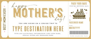 Surprise Cruise Trip Voucher Mother's Day Ed.- #185 MD GT: Surprise Cruise Trip Voucher Mother's Day Ed.- #185 MD GT