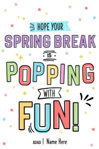 Spring Break is Popping with Fun Gift Tag - TG179: Spring Break is Popping with Fun Gift Tag - TG179