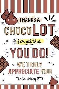 Chocolate Appreciation Printable Tag - TG190 design preview