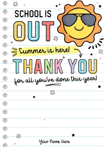 End of Year Teacher Printable Gift Card Holder - X033 design preview
