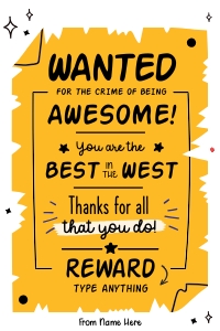 Wanted Best in the West Appreciation Gift Tag - TG202 design preview