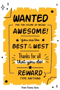 Wanted Best in the West Appreciation Gift Tag - TG202: Wanted Best in the West Appreciation Gift Tag - TG202