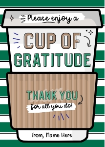 Cup of Gratitude Printable Gift Card Holder - X034 design preview