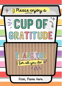 Cup of Gratitude Printable Gift Card Holder - X035 design preview