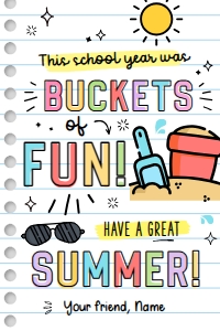 Buckets of Fun Gift Tag - TG210: Buckets of Fun Gift Tag - TG210