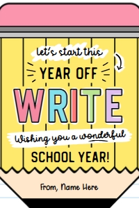 Back To School Pencil Gift Tags - TG225: Back To School Pencil Gift Tags - TG225