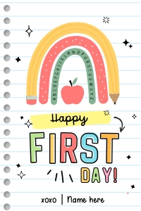Happy First Day Rainbow Gift Tags - TG227 design preview