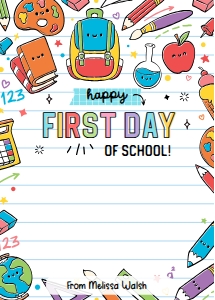 Happy First Day of School Gift Card Holder - X043: Happy First Day of School Gift Card Holder - X043