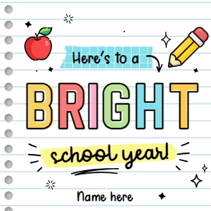 Bright School Year Tag - TG237: Bright School Year Tag - TG237