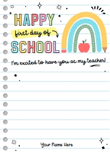 Happy First Day of School Gift Card Holder - X044: Happy First Day of School Gift Card Holder - X044