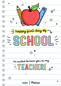 Happy First Day of School Gift Card Holder - X045: Happy First Day of School Gift Card Holder - X045