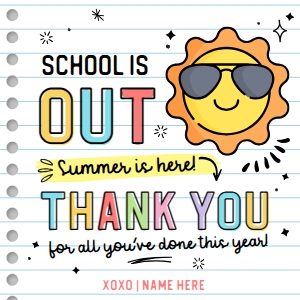 End of Year Teacher Summer Tag - TG241: End of Year Teacher Summer Tag - TG241