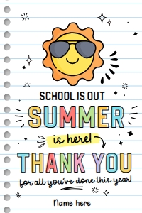 End of Year Teacher Summer Tag - TG240: End of Year Teacher Summer Tag - TG240
