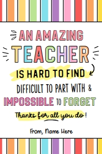 Teacher Thank You Gift Tag - TG245: Teacher Thank You Gift Tag - TG245