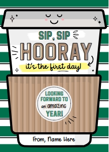 Sip Sip Hooray Printable Gift Card Holder - X050: Sip Sip Hooray Printable Gift Card Holder - X050