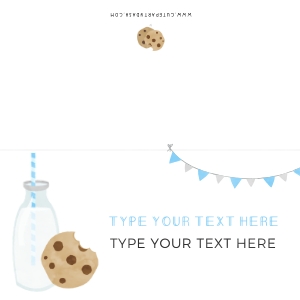 Milk Cookies Party Food Card Blue - #526: Milk and Cookies Party Decor Bundle - #526