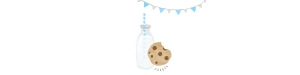 Milk Cookies Water Bottle Labels Blue - #526: Milk and Cookies Party Decor Bundle - #526