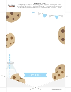 Milk & Cookies Photo Banner Blue - #526: Milk & Cookies Photo Banner Blue - #526