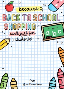 School Supplies Gift Card Holder - X056: School Supplies Gift Card Holder - X056