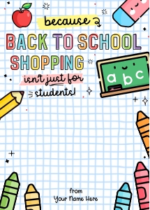 School Supplies Gift Card Holder - X056 design preview