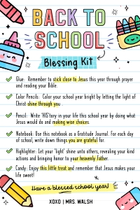 Back to School Blessing Kit Tag - TG278 design preview