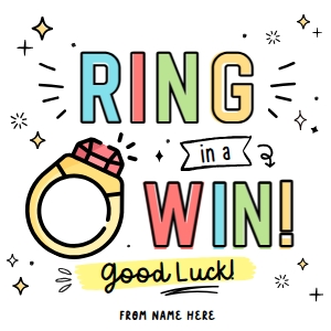 Ring in a Win Team Gift  Tag - TG293: Ring in a Win Team Gift Tag - TG293