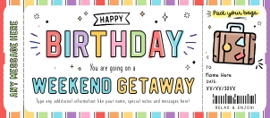 Weekend Getaway Gift Voucher - #188 FE GT design preview