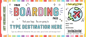 Boarding Pass Plane Gift Voucher - #191 FE GT: Boarding Pass Plane Gift Voucher - #191 FE GT