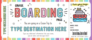 Cruise Boarding Pass Gift Voucher - #186 FE GT: Cruise Boarding Pass Gift Voucher - #186 FE GT