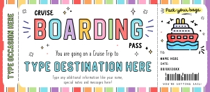 Cruise Boarding Pass Gift Voucher - #186 FE GT design preview