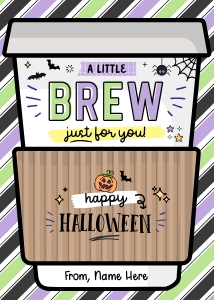 Halloween Coffee Gift Card Holder - X057 design preview