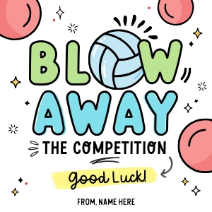 Volleyball Blow Away The Competition Tag - TG296 design preview