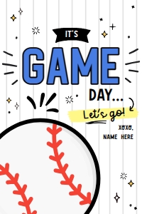 Baseball Game Day Tag - TG325 design preview