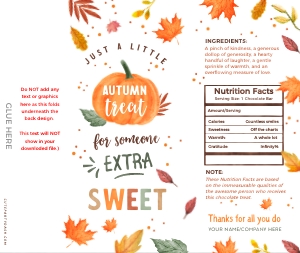 A Little Autumn Treat Chocolate Wrapper - CW097: A Little Autumn Treat Chocolate Wrapper - CW097