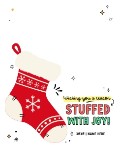 Stocking Handprint Craft for Kids - HP001: Stocking Handprint Craft for Kids - HP001
