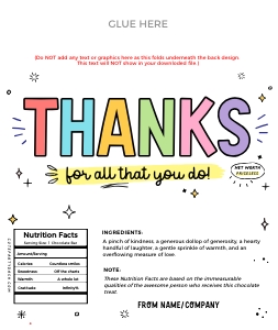 Thanks for All You Do Chocolate Wrapper - CW001 design preview