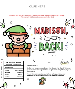 Elf I'm back Chocolate Wrapper - CW343b design preview