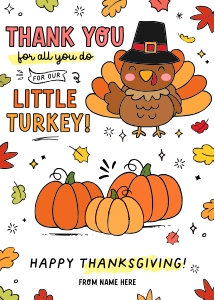 Little Turkey Thanksgiving Gift card Holder - X059 design preview