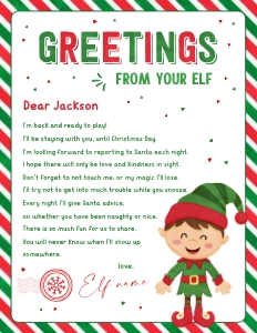 Elf Greeting Letter Bundle - Boy - 099-600: Elf Letter Bundle - Boy - 099-600