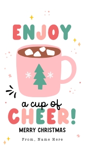 Cup of Cheer Christmas Tag - TG363: Cup of Cheer Christmas Tag - TG363