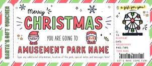 Amusement Park Theme Park Gift Ticket Christmas Ed. - #176 CE FE: Amusement Park Theme Park Gift Ticket Christmas Ed. - #176 CE FE