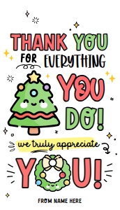 Thank you for all you do Christmas Tag - TG368: Thank you for all you do Christmas Tag - TG368